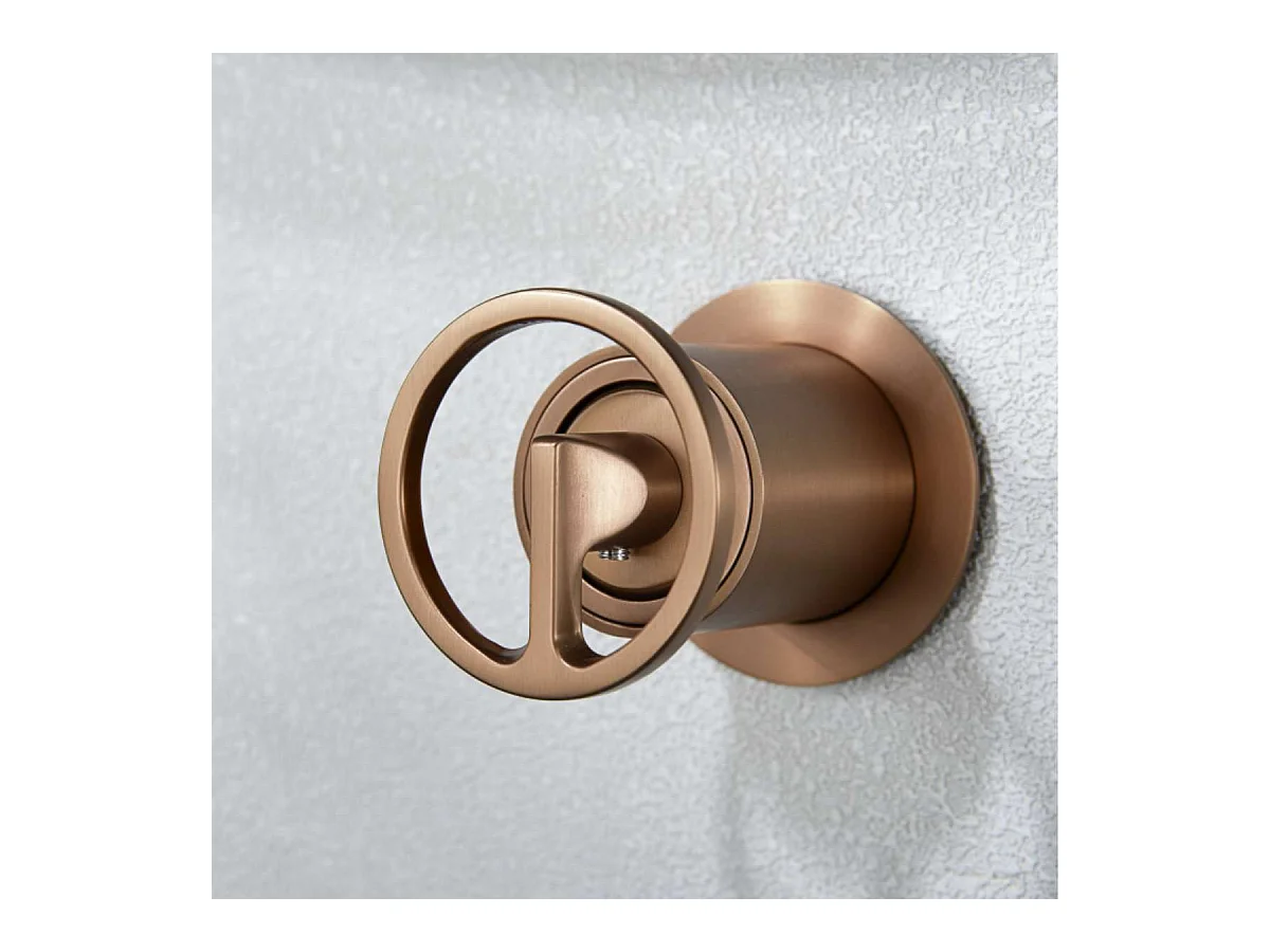 Mitigeur Lavabo Encastré Salle de Bain or rose cuivrée – Anti-Calcaire – Design Moderne - OLIMPO IMEX