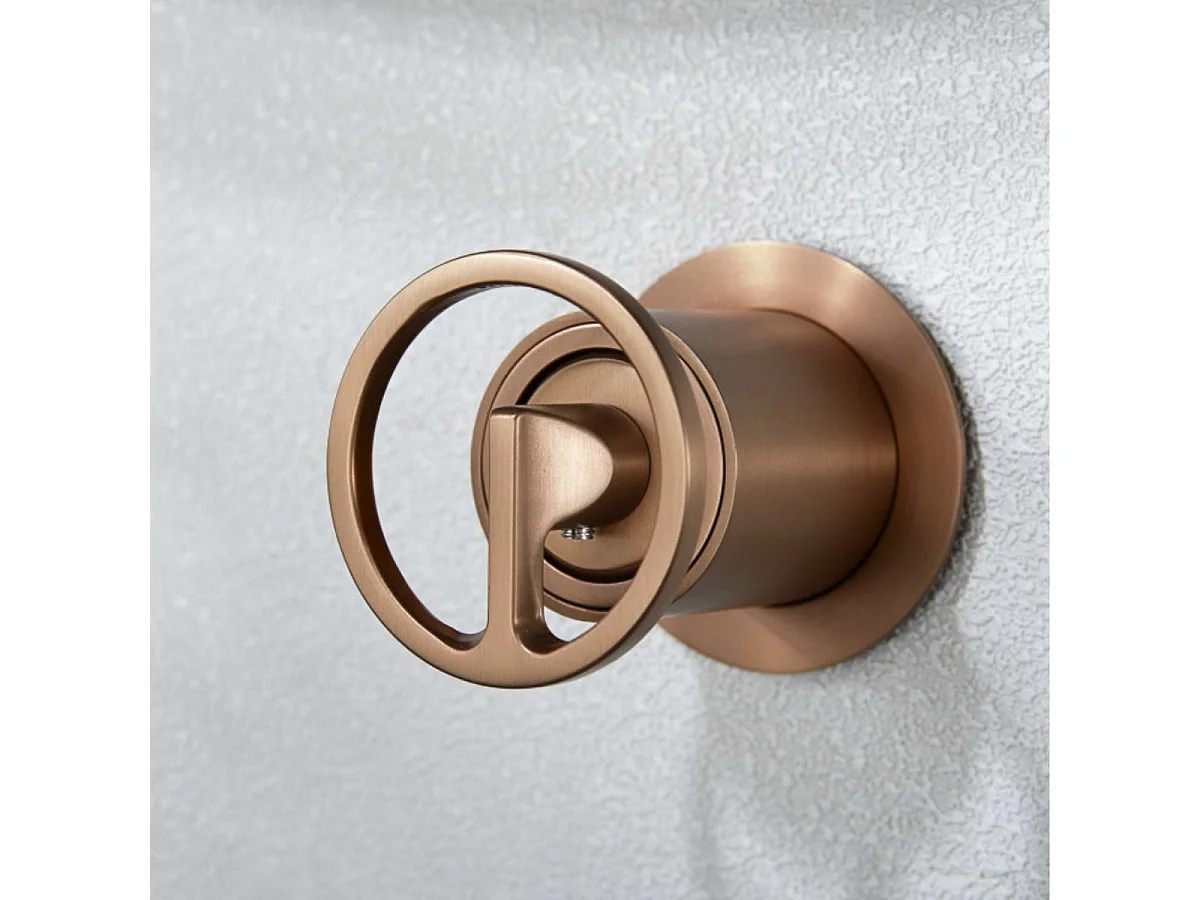 Mitigeur Lavabo Encastré Salle de Bain or rose cuivrée – Anti-Calcaire – Design Moderne - OLIMPO IMEX