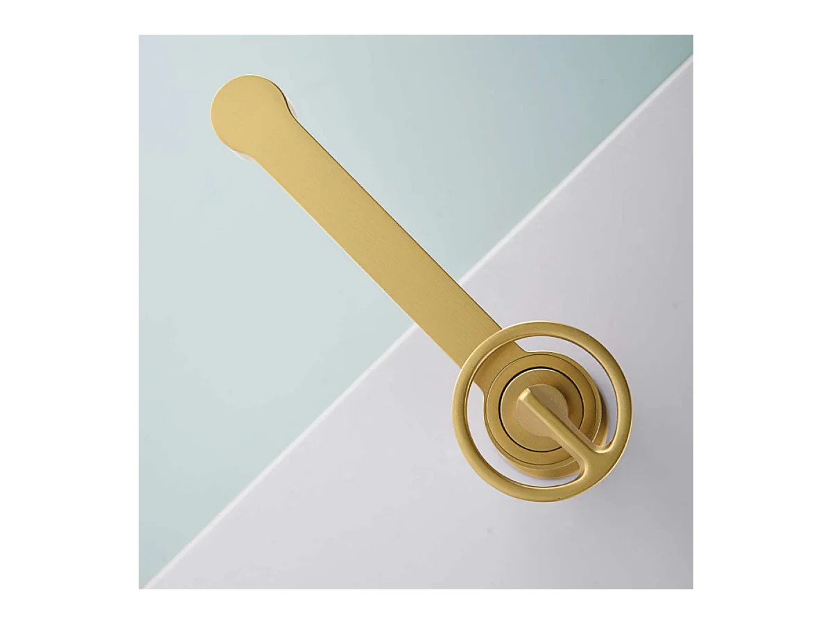 Mitigeur Lavabo Salle de Bain or brossé – Bec Bas Anti-Calcaire – Design moderne - OLIMPO IMEX