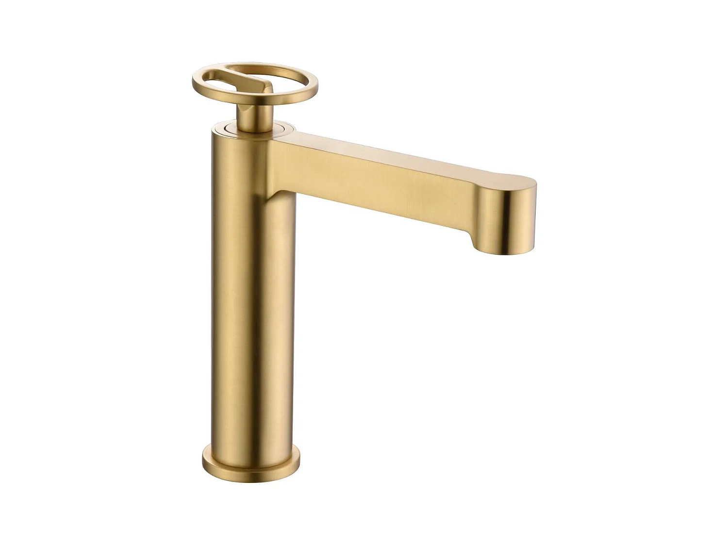 Mitigeur Lavabo Salle de Bain or brossé – Bec Bas Anti-Calcaire – Design moderne - OLIMPO IMEX