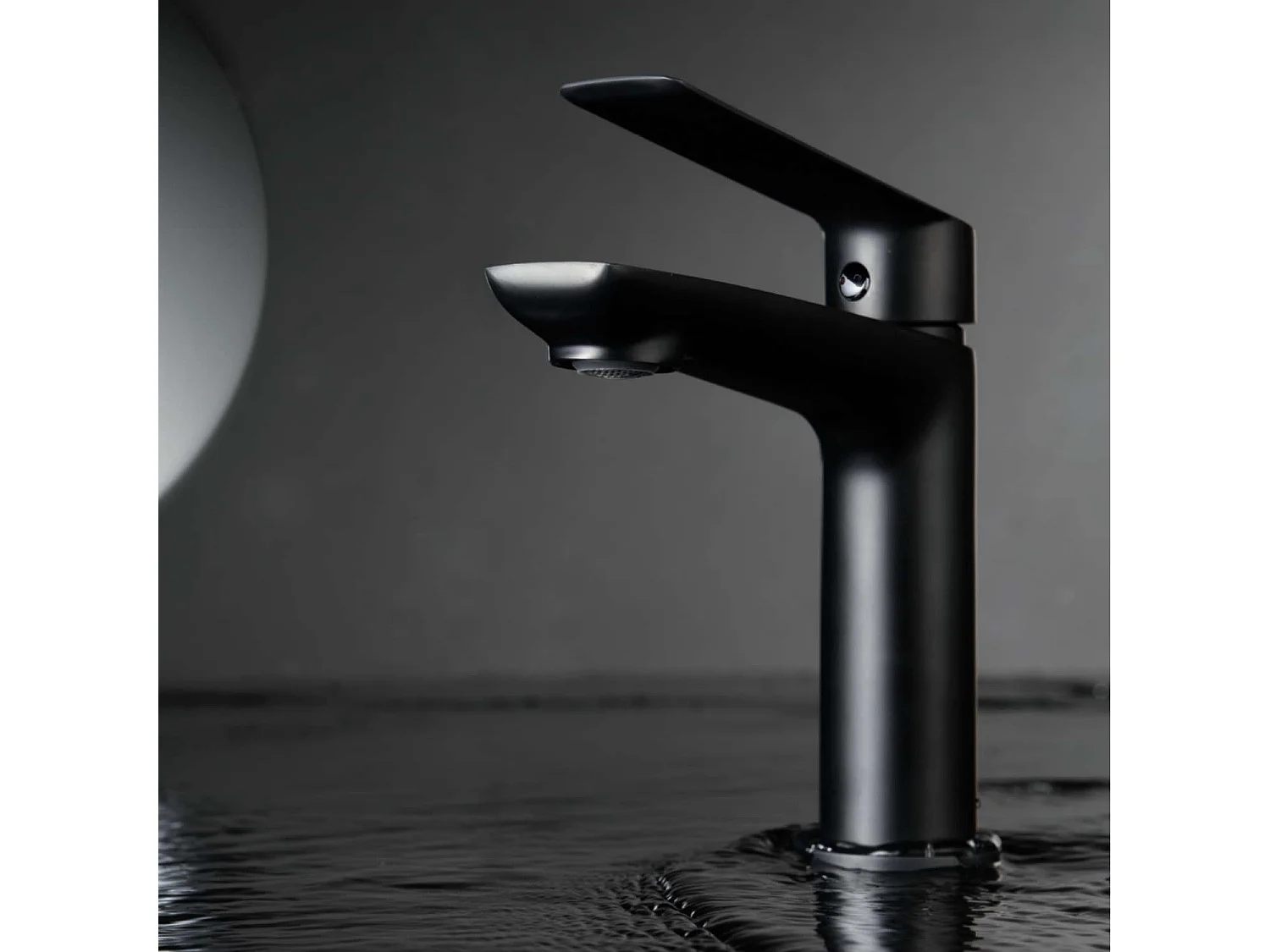 Mitigeur Lavabo Salle de Bain noir mat – Bec Bas Anti-Calcaire – Design moderne - LUXOR IMEX