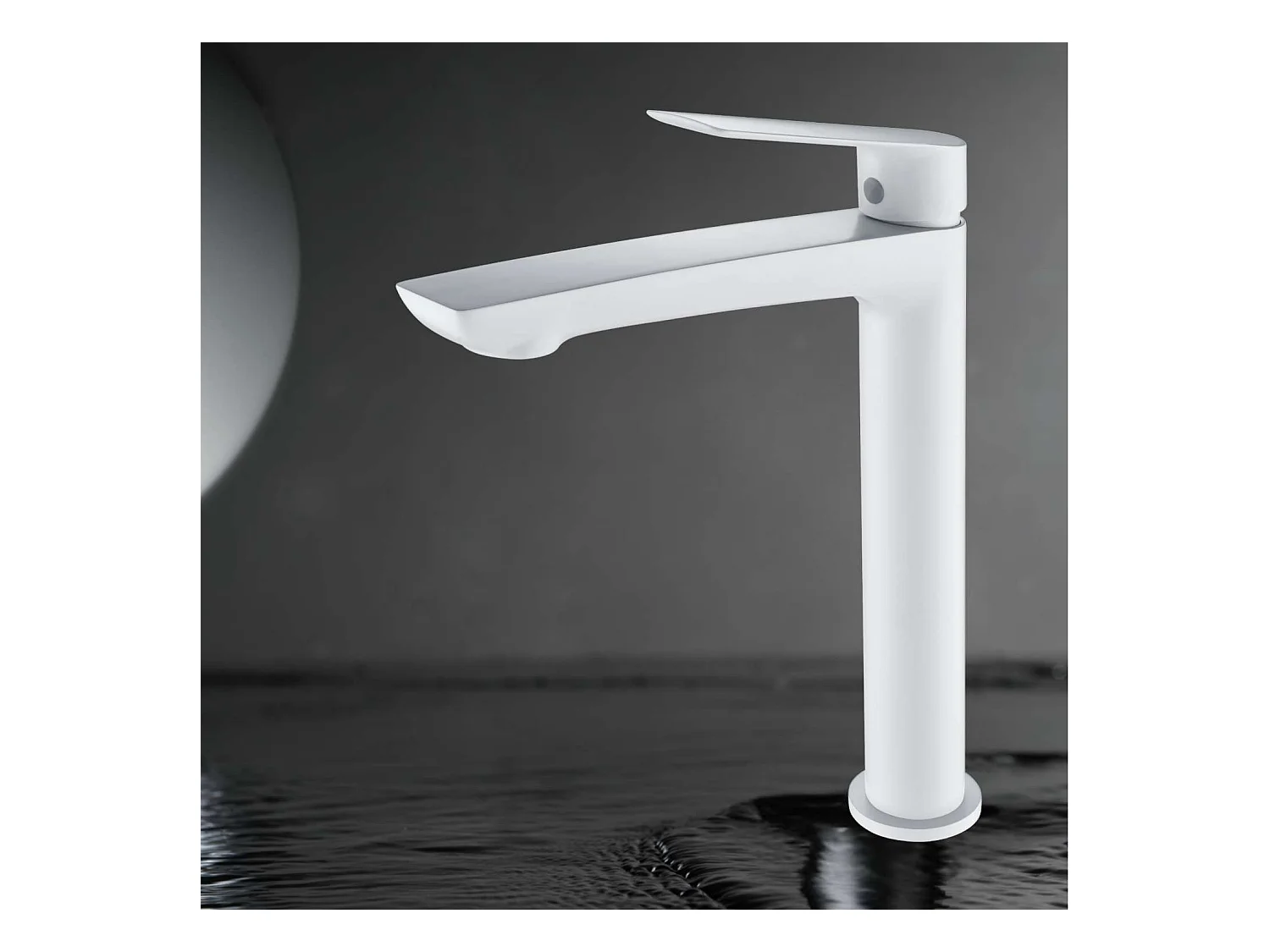 Mitigeur Lavabo Salle de Bain blanc mat – Bec Haut Anti-Calcaire – Design moderne - LUXOR IMEX