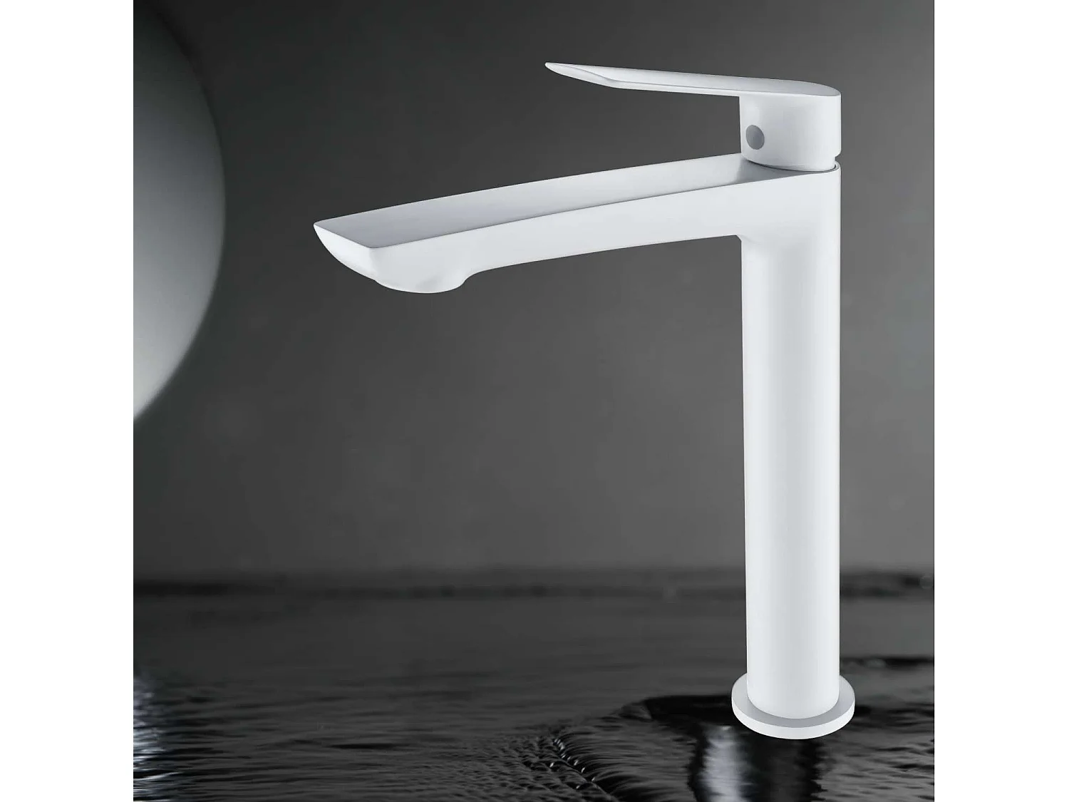 Mitigeur Lavabo Salle de Bain blanc mat – Bec Haut Anti-Calcaire – Design moderne - LUXOR IMEX