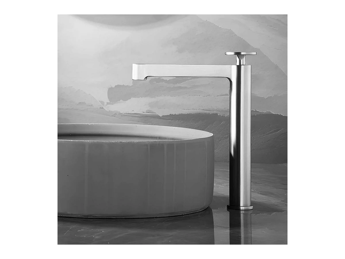 Mitigeur Lavabo Salle de Bain chromé – Bec Haut Anti-Calcaire – Design moderne - OLIMPO IMEX