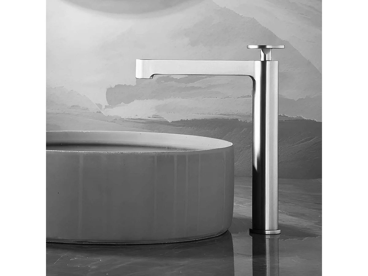 Mitigeur Lavabo Salle de Bain chromé – Bec Haut Anti-Calcaire – Design moderne - OLIMPO IMEX