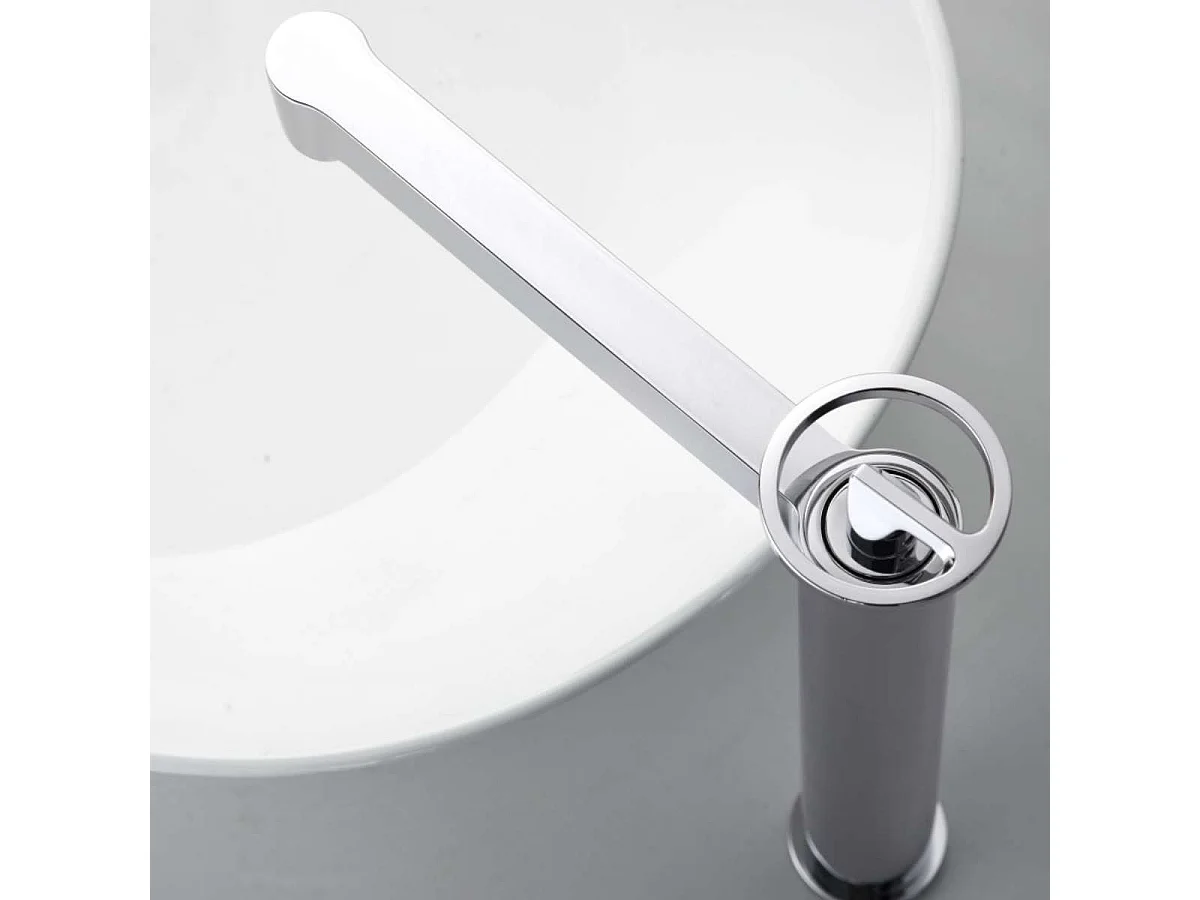 Mitigeur Lavabo Salle de Bain chromé – Bec Haut Anti-Calcaire – Design moderne - OLIMPO IMEX