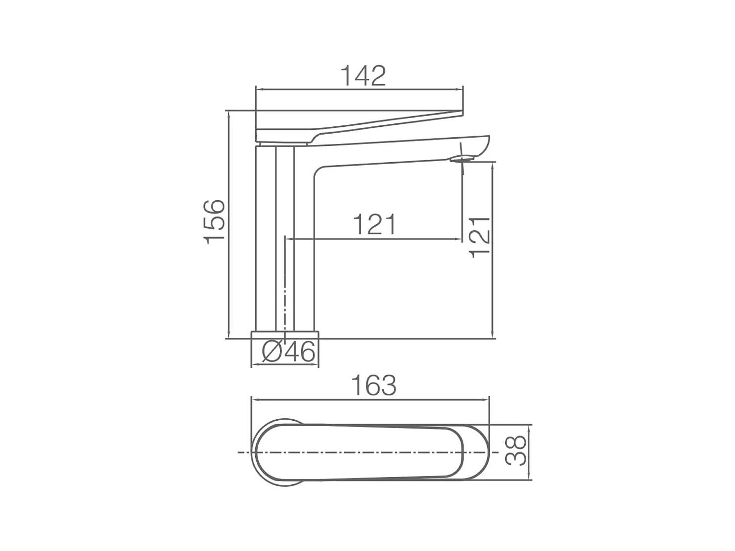 Mitigeur Lavabo Salle de Bain chromé – Bec Bas Anti-Calcaire – Design moderne - DINAMARCA IMEX