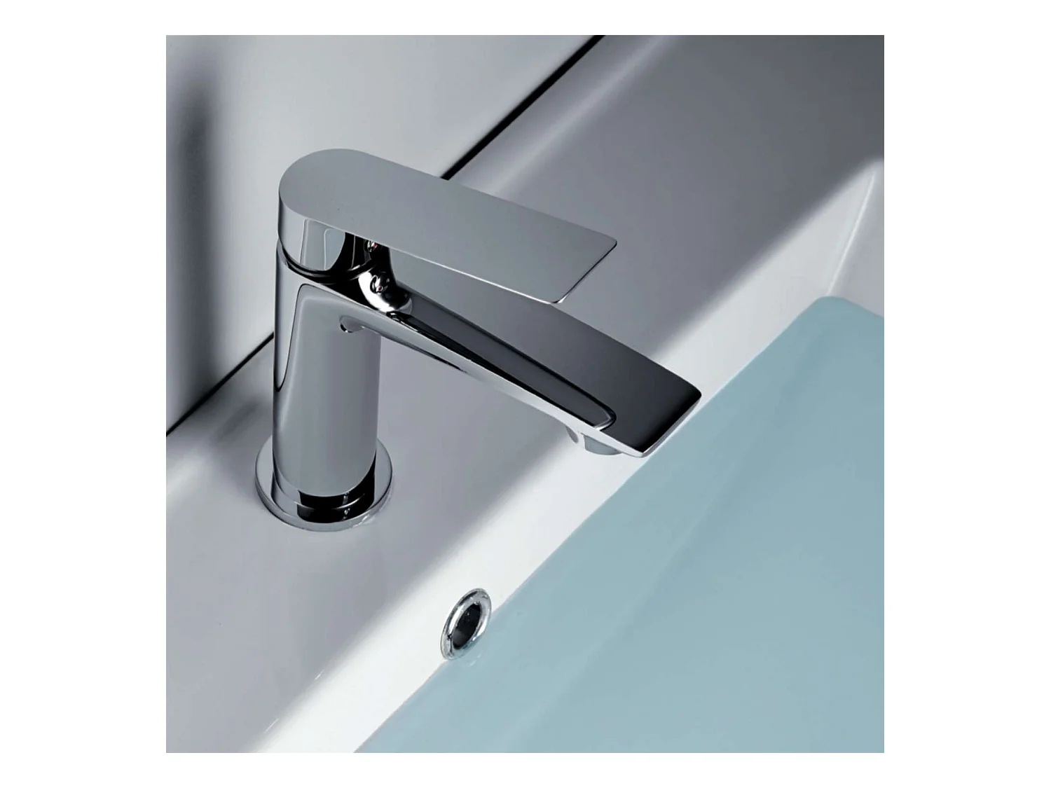 Mitigeur Lavabo Salle de Bain chromé – Bec Bas Anti-Calcaire – Design moderne - LUXOR IMEX