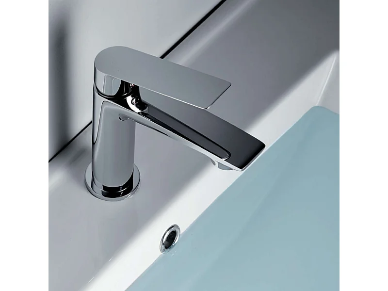 Mitigeur Lavabo Salle de Bain chromé – Bec Bas Anti-Calcaire – Design moderne - LUXOR IMEX