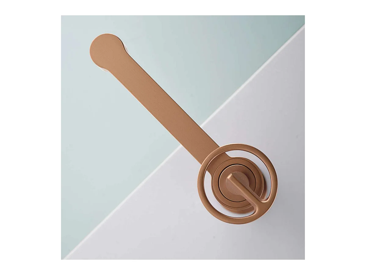 Mitigeur Lavabo Salle de Bain or rose cuivré – Bec Haut Anti-Calcaire – Design Moderne - OLIMPO IMEX