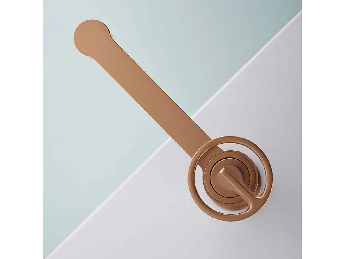 Mitigeur Lavabo Salle de Bain or rose cuivré – Bec Haut Anti-Calcaire – Design Moderne - OLIMPO IMEX