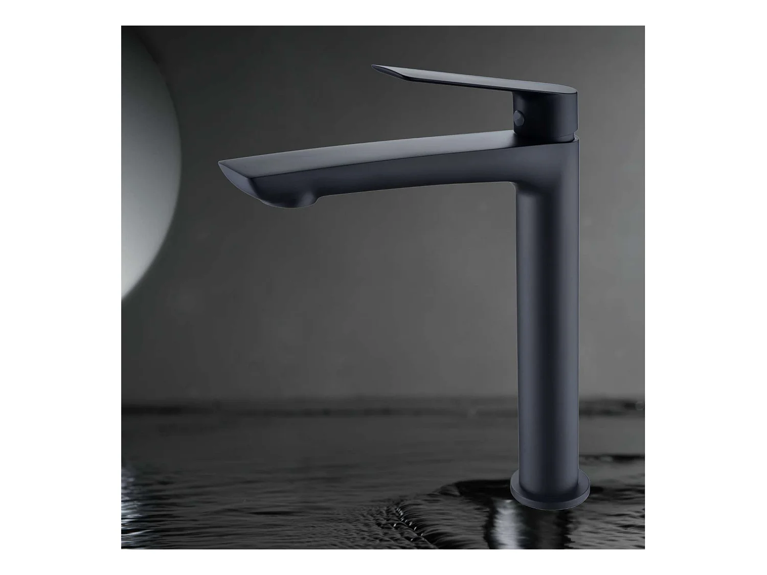 Mitigeur Lavabo Salle de Bain noir mat – Bec Haut Anti-Calcaire – Design moderne - LUXOR IMEX