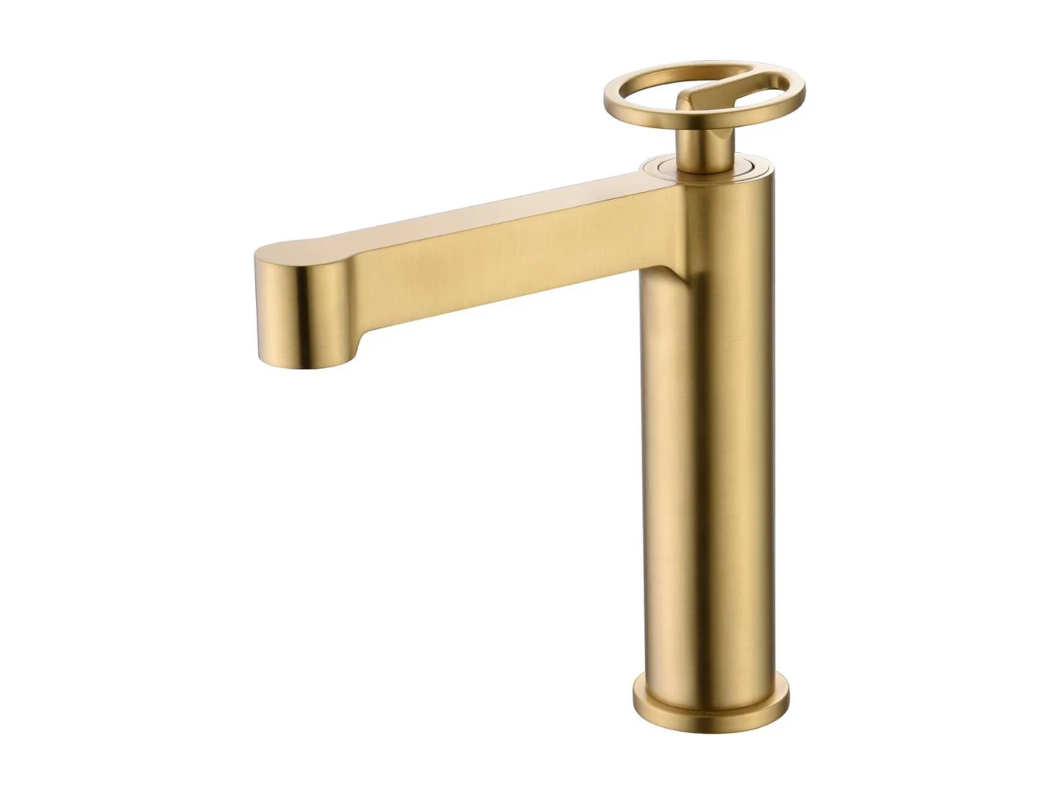 Mitigeur Lavabo Salle de Bain or brossé – Bec Haut Anti-Calcaire – Design Moderne - OLIMPO IMEX