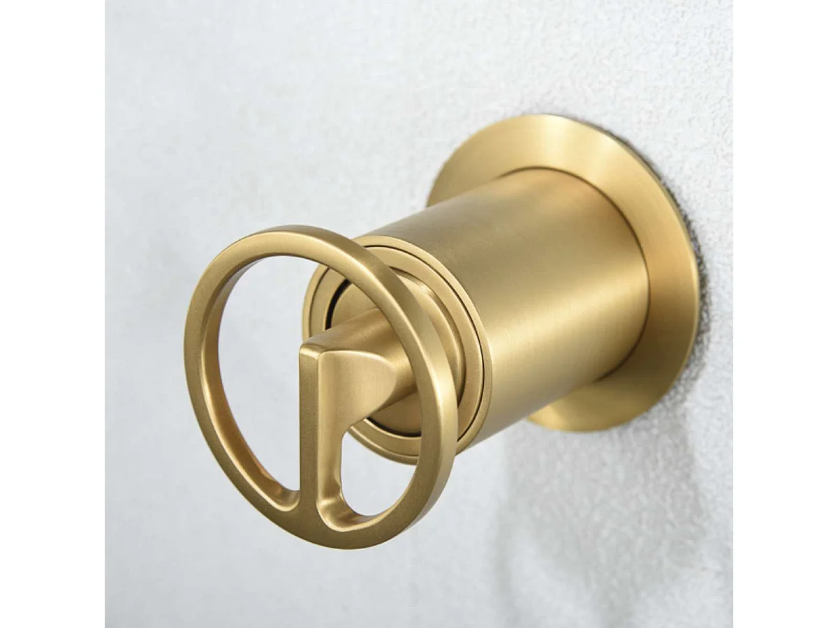 Mitigeur Lavabo Encastré Salle de Bain or brossé – Anti-Calcaire – Design moderne - OLIMPO IMEX