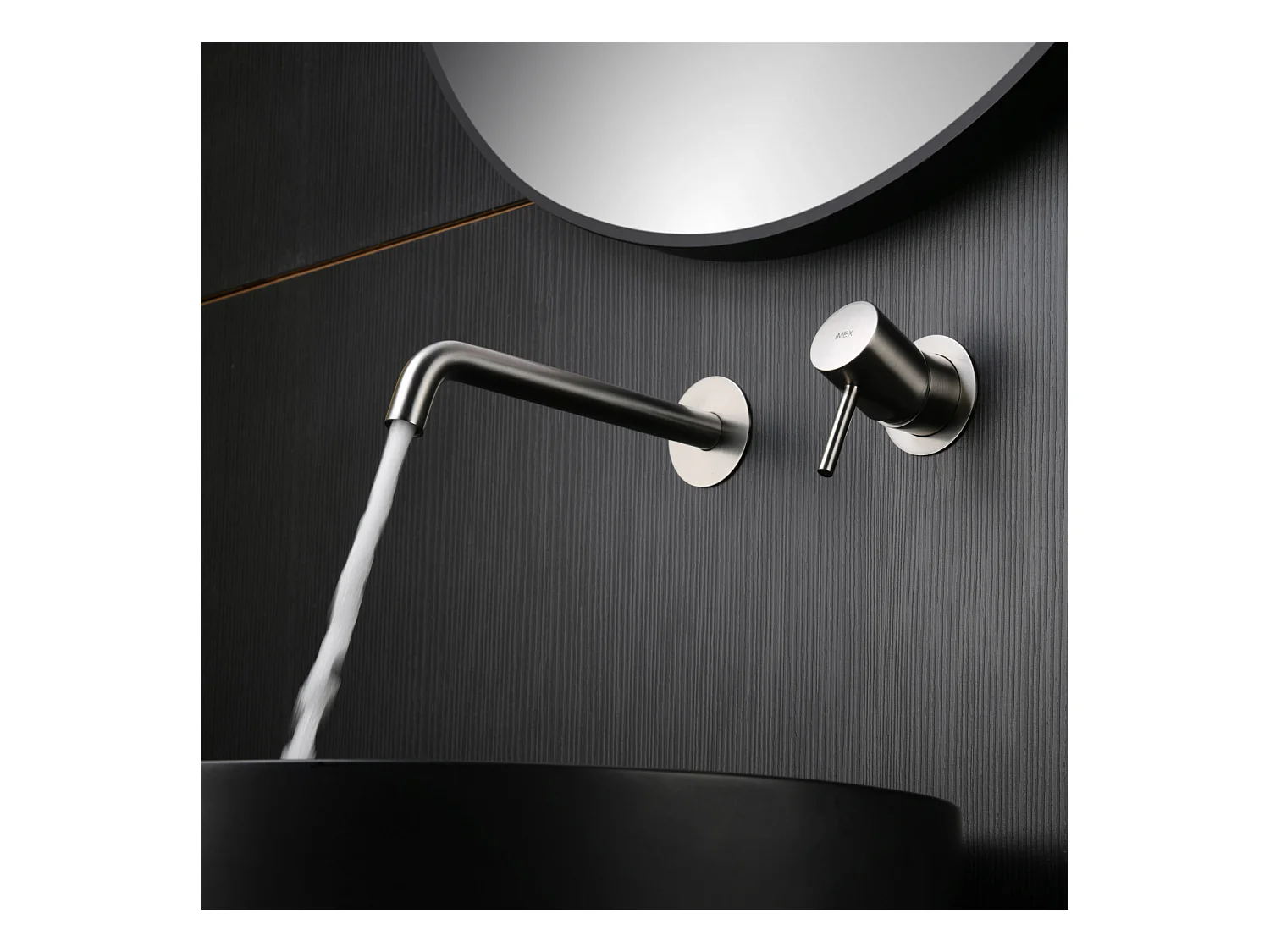 Robinet Mitigeur de Lavabo Encastré Anti-Calcaire Niquel Brossé MONZA GLM039/NQ