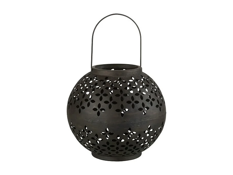 Lámpara de bola perforada de hierro negro 20x20x20cm