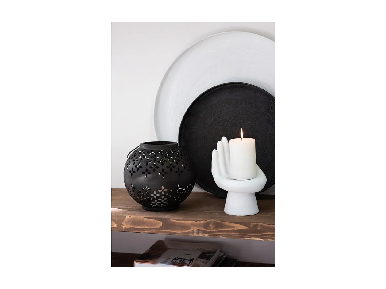 Lámpara de bola perforada de hierro negro 20x20x20cm