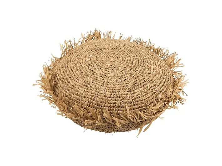 Cojín redondo rafia natural 62x62 cm
