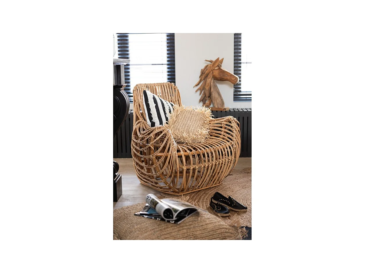 Cojín redondo rafia natural 62x62 cm