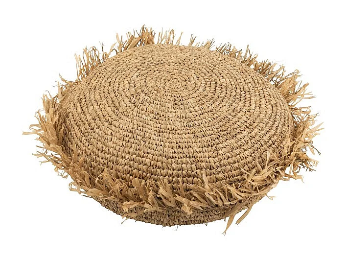 Cojín redondo rafia natural 62x62 cm