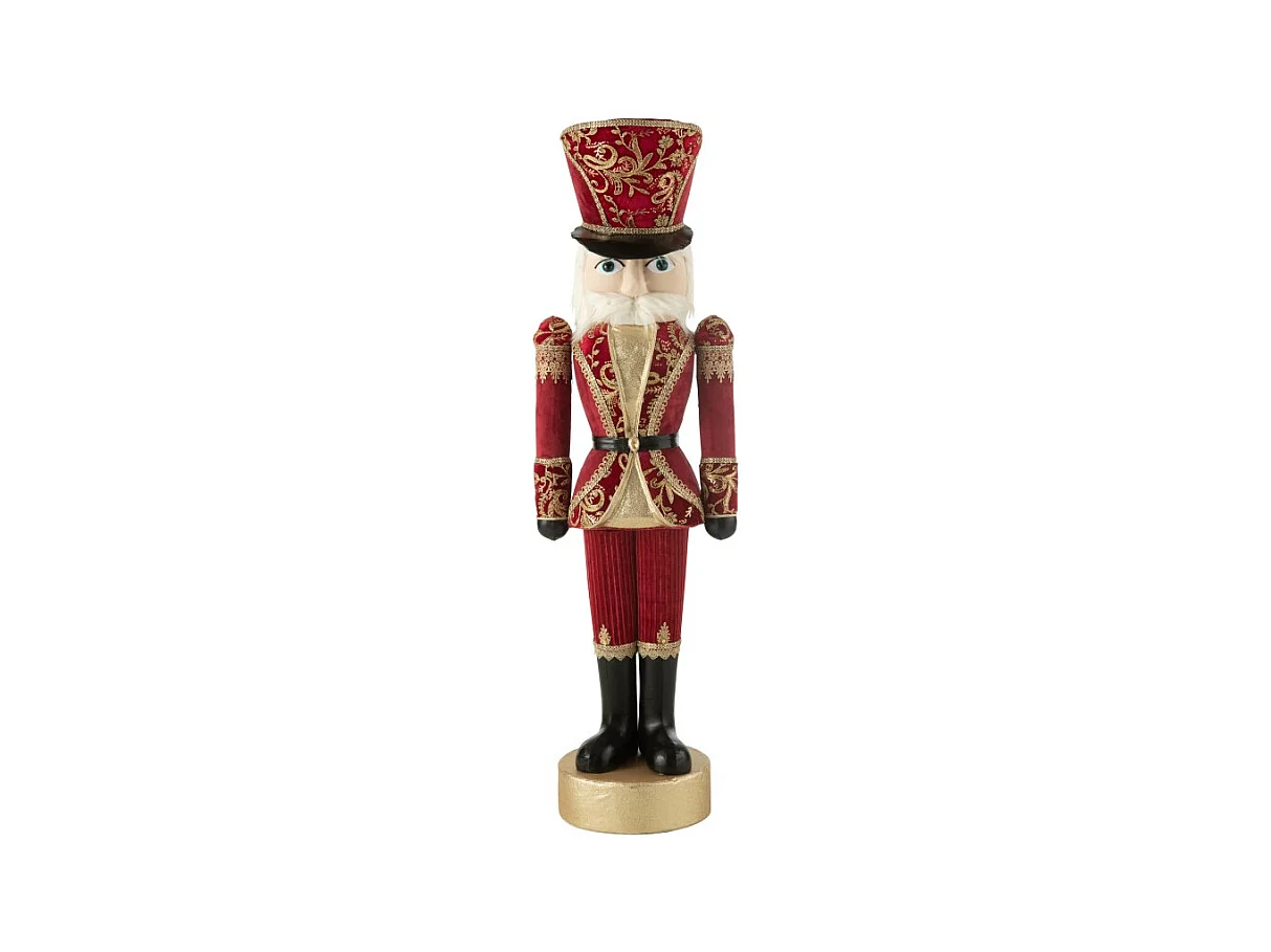 Estatua cascanueces de poliresina roja 44x29x148 cm