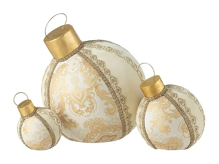 Bola decorativa de poliresina dorada 15x15x22 cm