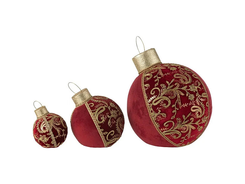 Bola decorativa de poliresina roja 23x23x32 cm