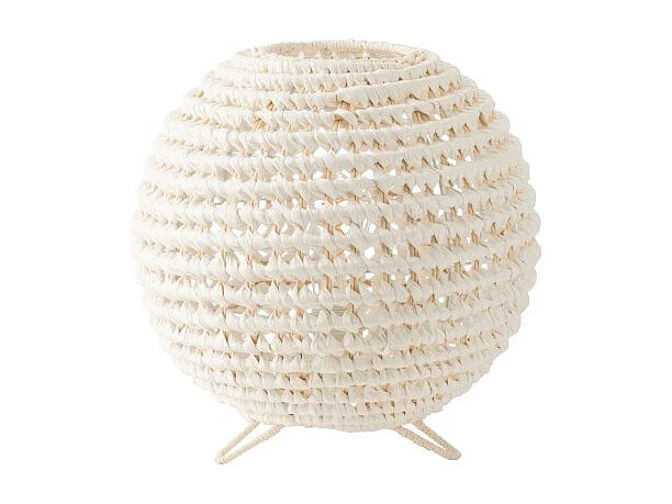 Lámpara redonda de metal retorcido blanco 35.5x35.5x42 cm