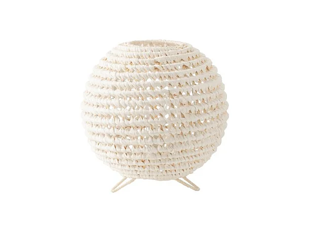 Lámpara redonda de metal retorcido blanco 35.5x35.5x42 cm