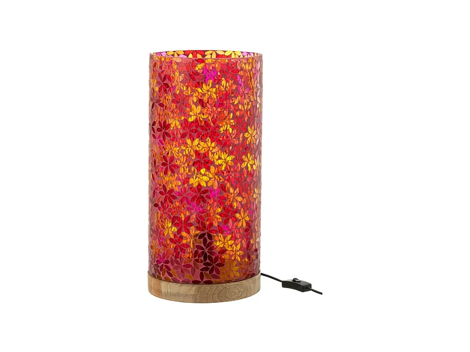 Lámpara de mesa de mosaico de flores de cristal multicolor 21x21x45.5 cm