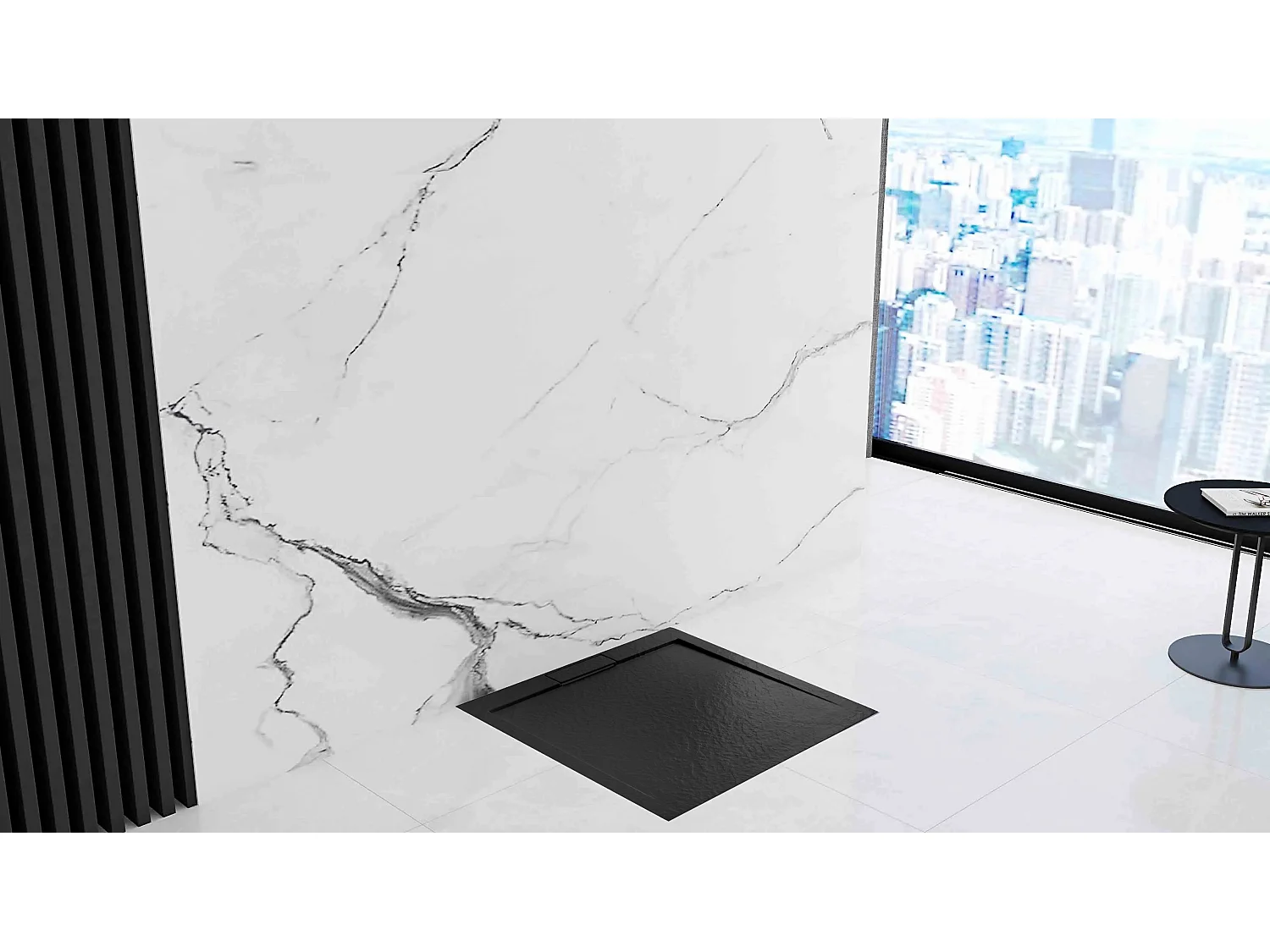 Plato De Ducha Rea Grand Black 80X100