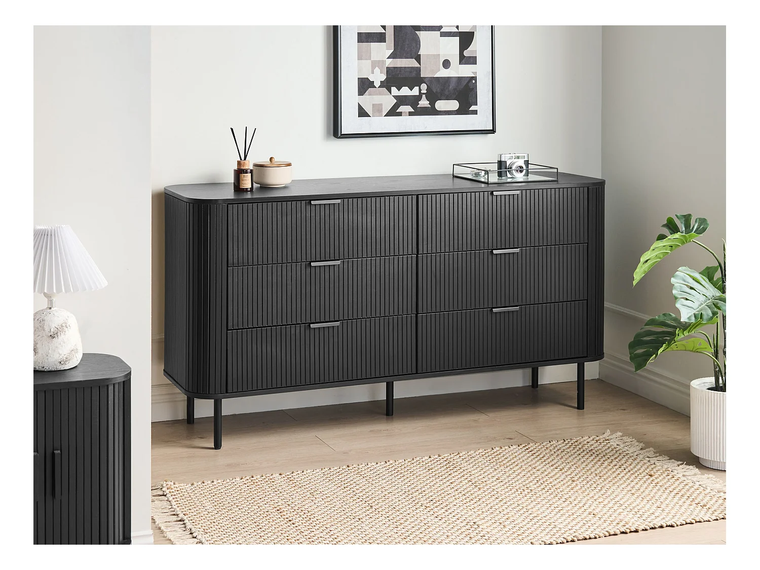 Commode à 6 tiroirs BRADLEY Noir