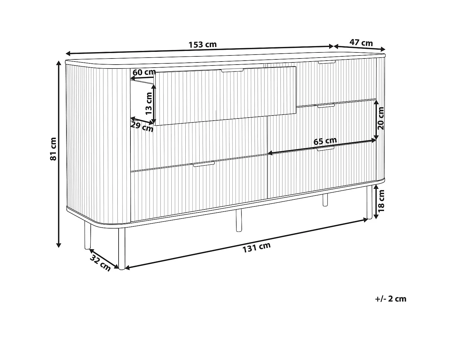 Commode à 6 tiroirs BRADLEY Noir