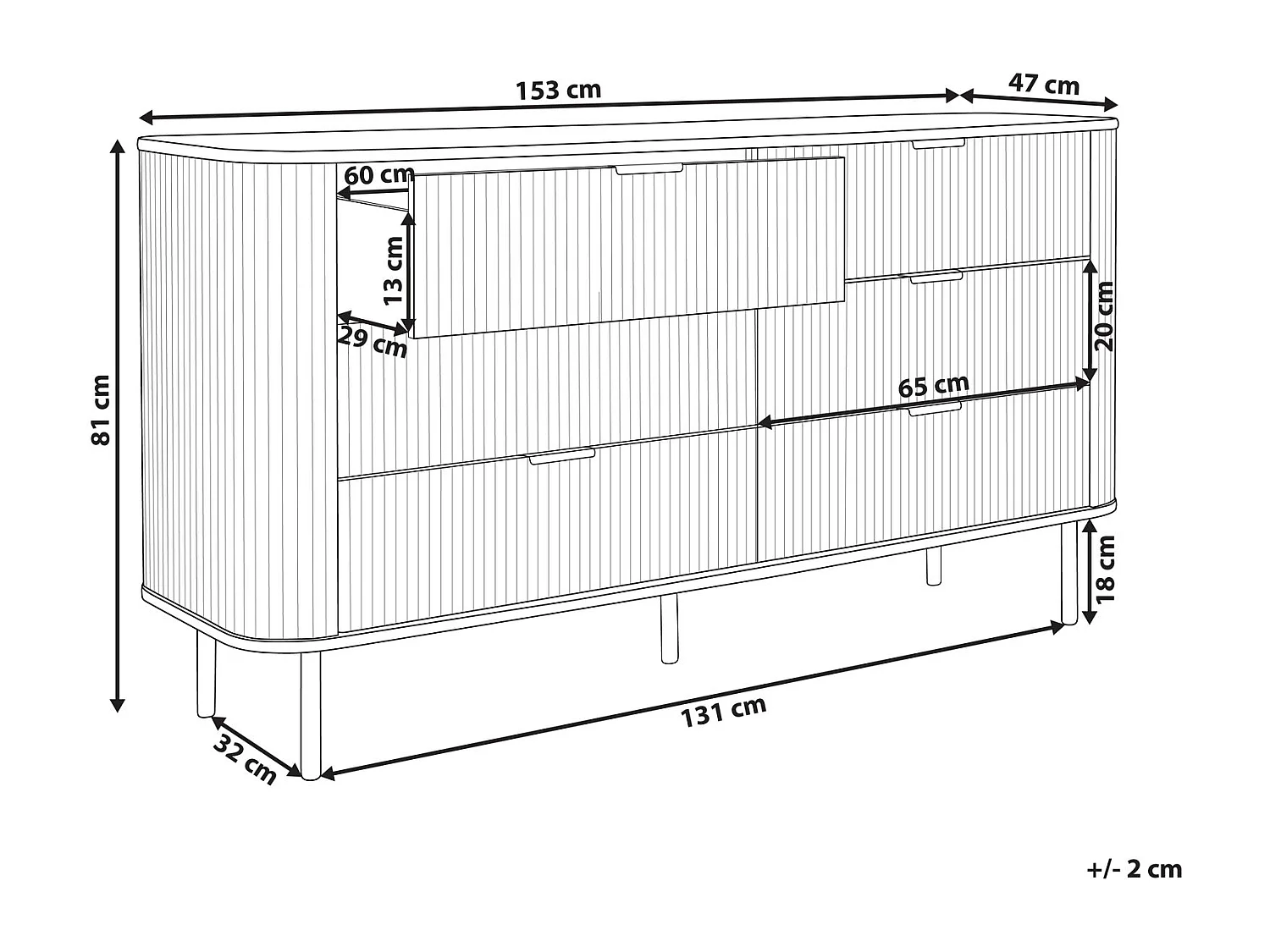 Commode à 6 tiroirs BRADLEY Noir