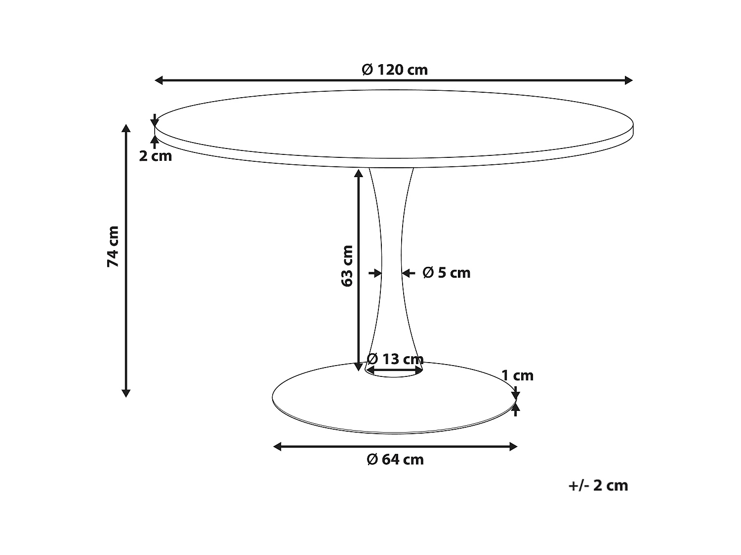 Table de repas BOCA Marbre blanc 120 cm 120 cm
