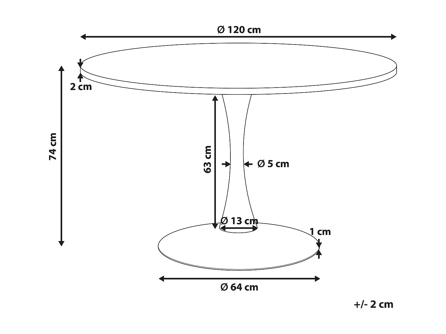 Table de repas BOCA Marbre blanc 120 cm 120 cm