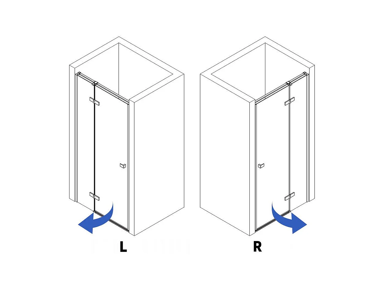 Porta De Chuveiro Rea Atlas Chrome 100 Left