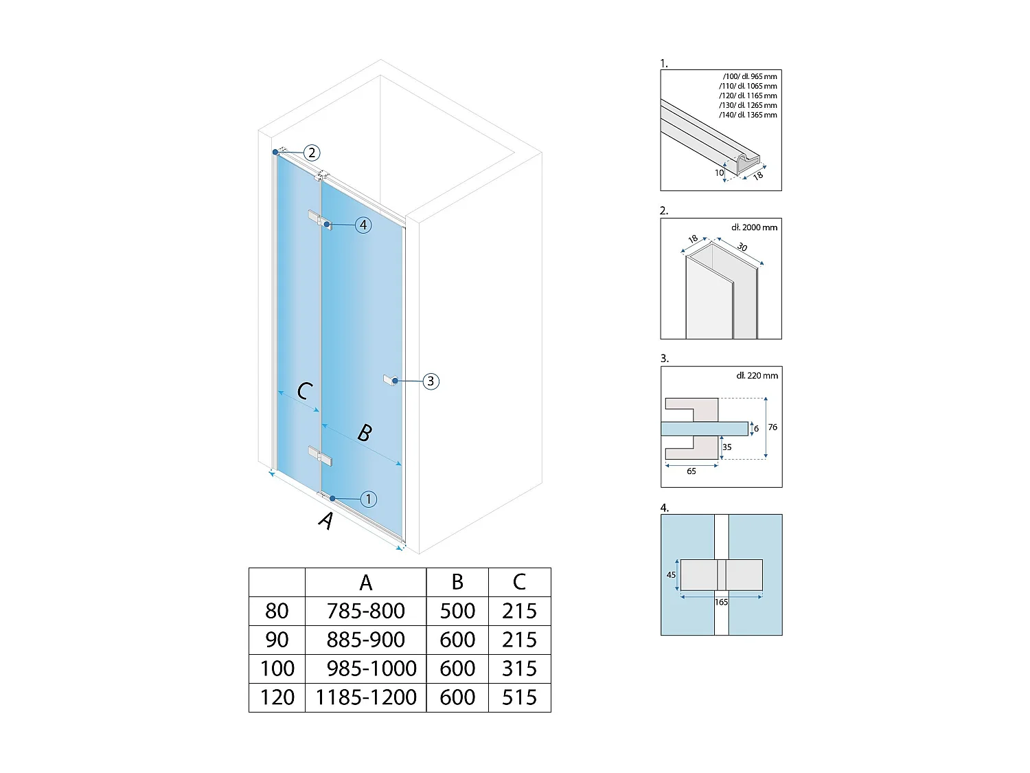 Douchedeur Rea Atlas Chrome 90 Right