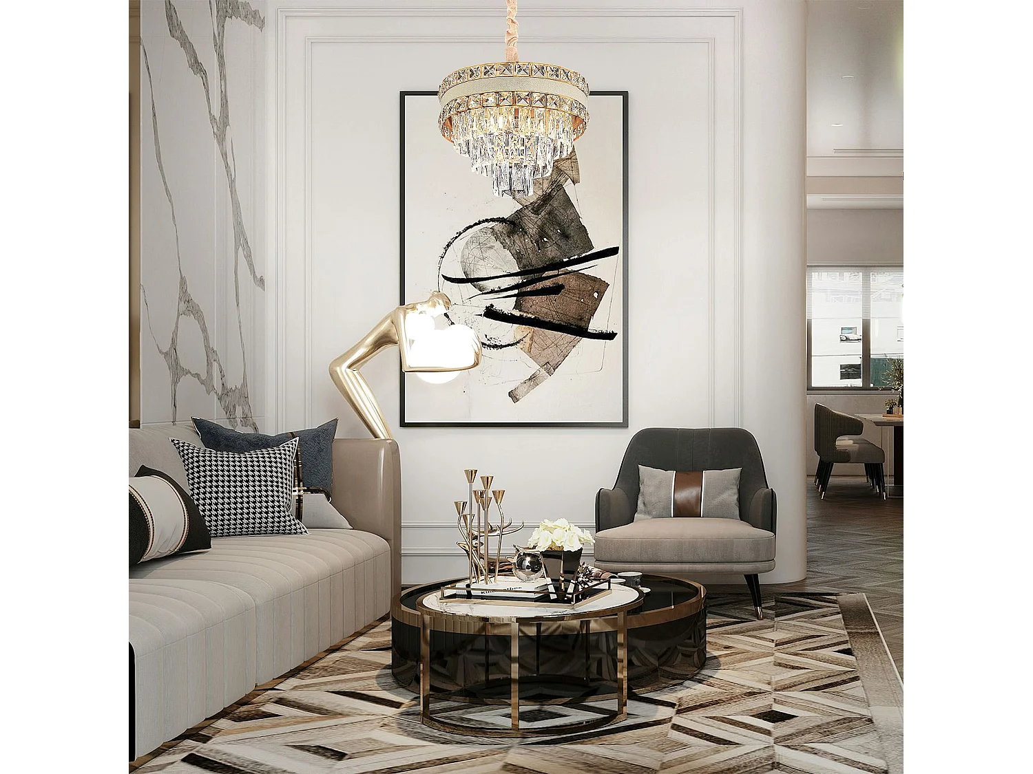 Hanglamp Toolight G047-Cp Gold 40Cm