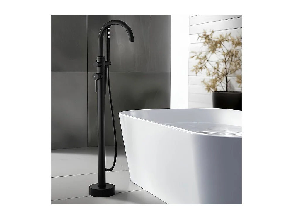 Rubinetto Da Pavimento Per Vasca Da Bagno Rea Lungo Black
