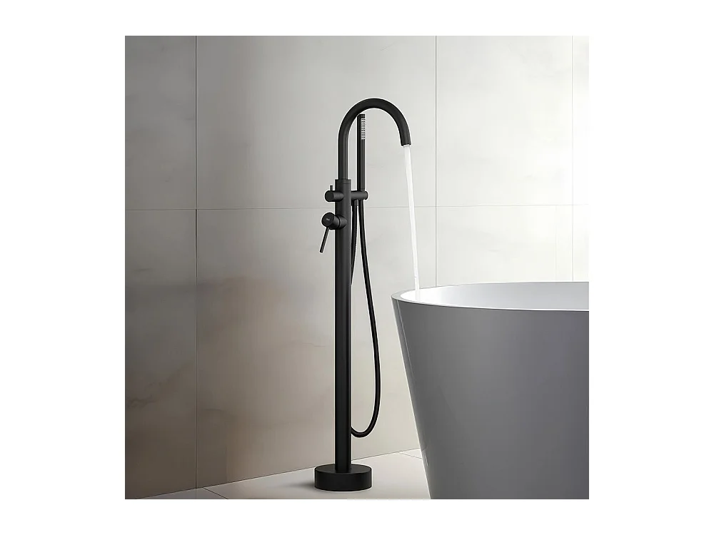 Rubinetto Da Pavimento Per Vasca Da Bagno Rea Lungo Black