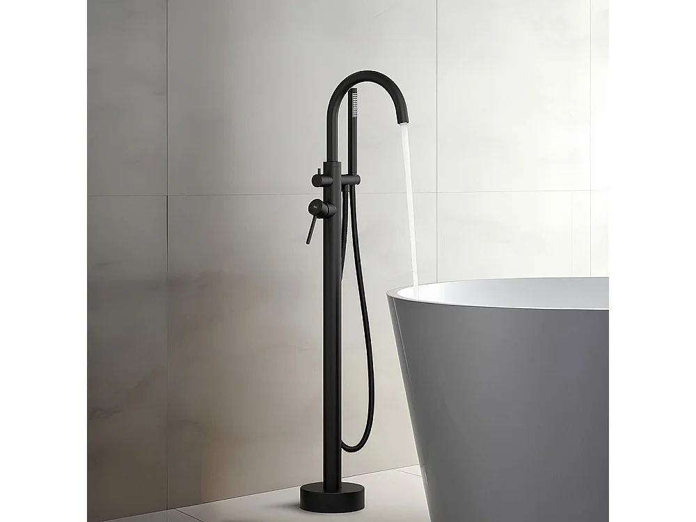 Grifo De Bañera De Suelo Rea Lungo Black