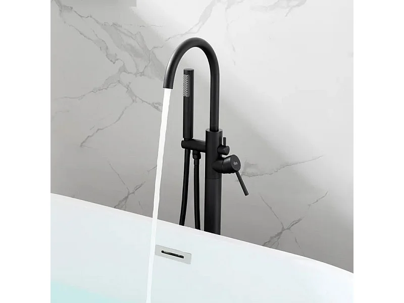 Grifo De Bañera De Suelo Rea Lungo Black
