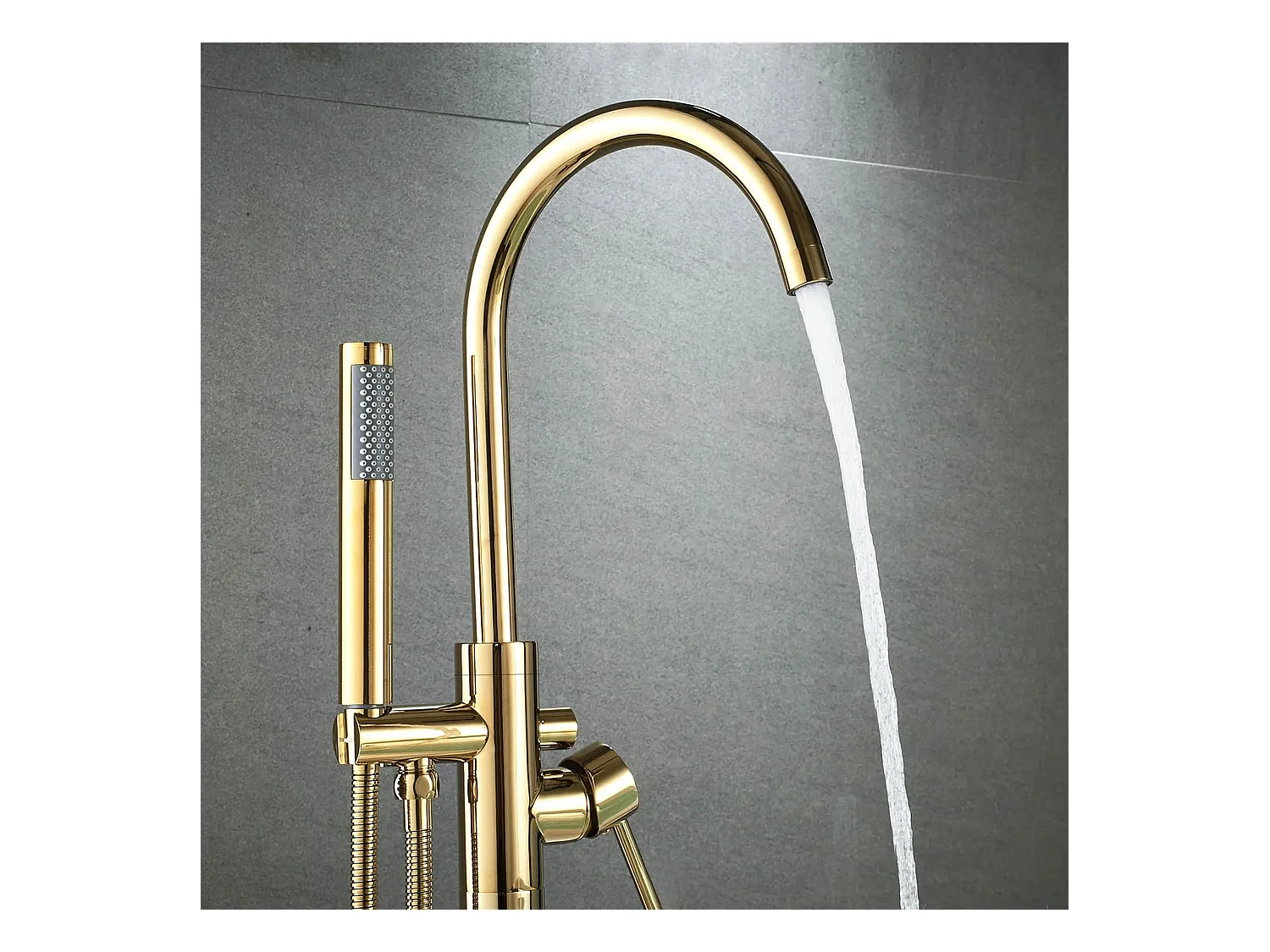 Rubinetto Da Pavimento Per Vasca Da Bagno Rea Lungo Gold