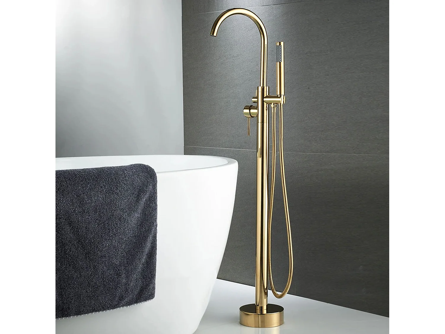 Robinet De Baignoire Sur Pied Rea Lungo Gold