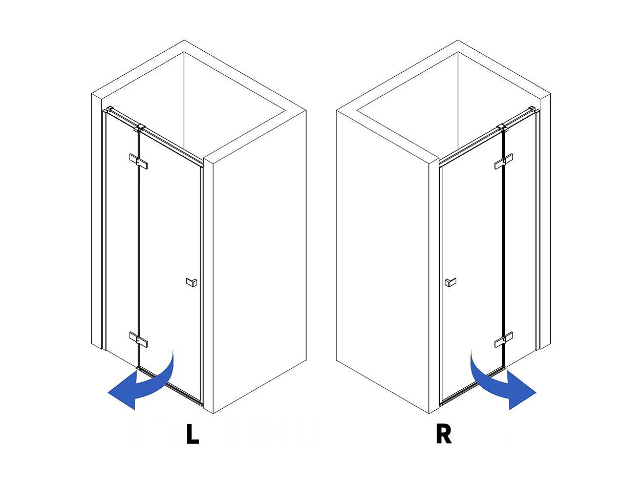 Porte De Douche Rea Atlas Brush Gold 90 Left