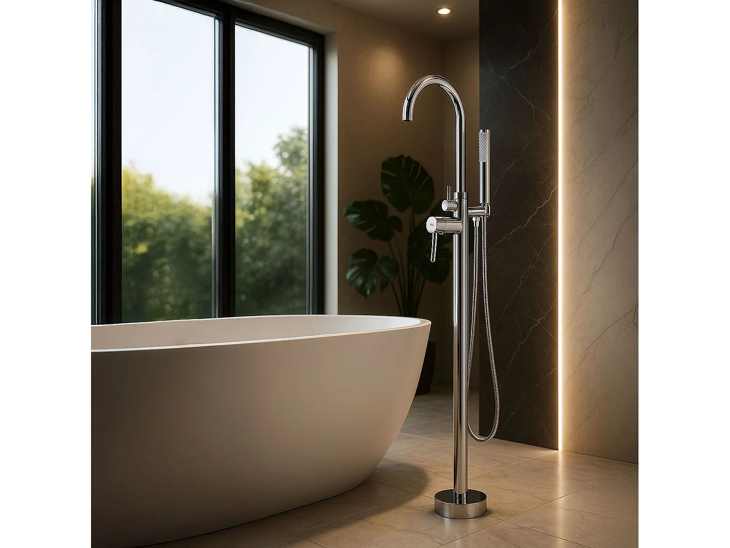 Robinet De Baignoire Sur Pied Rea Lungo Chrome