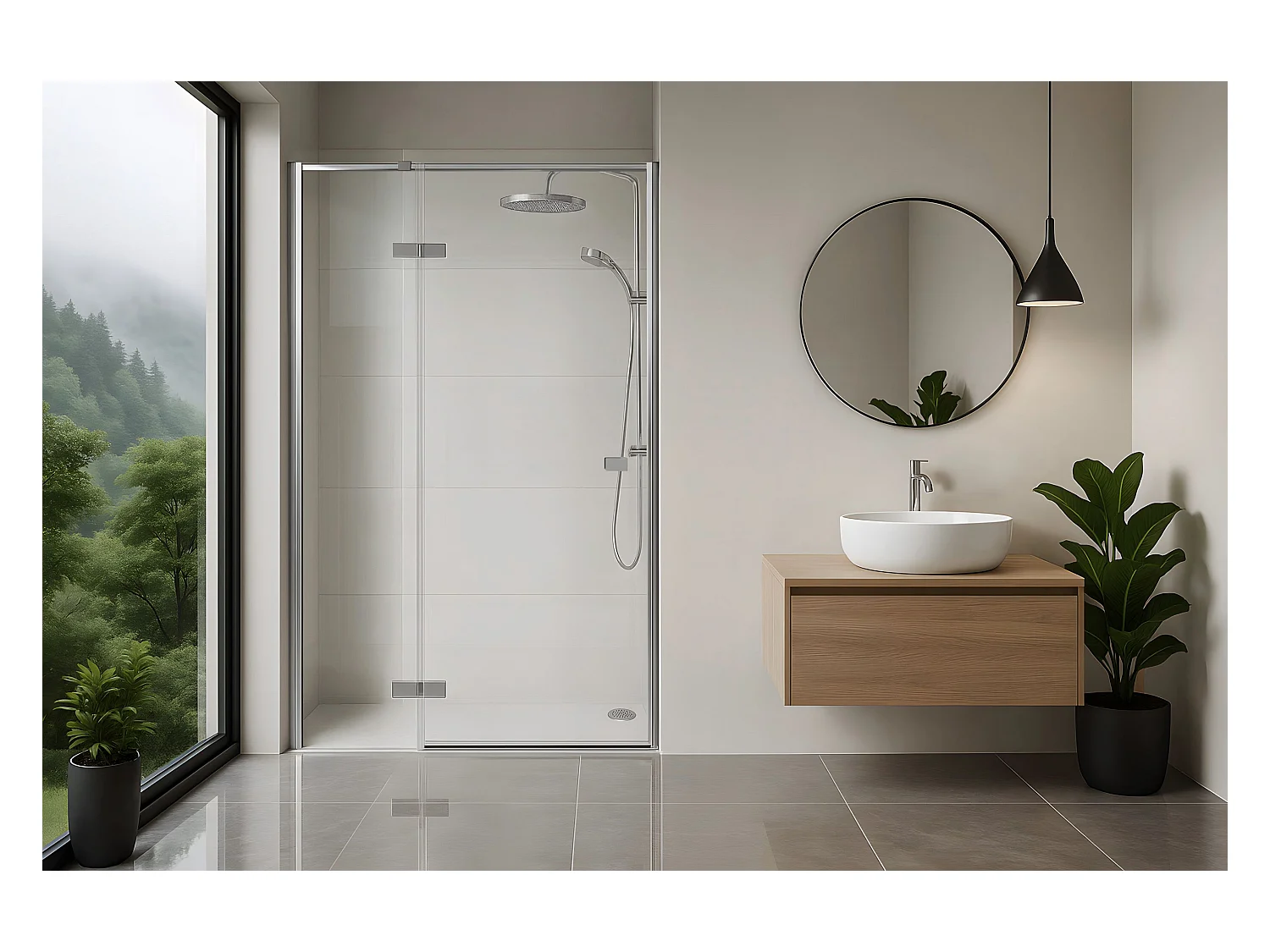 Porte De Douche Rea Atlas Chrome 90 Left