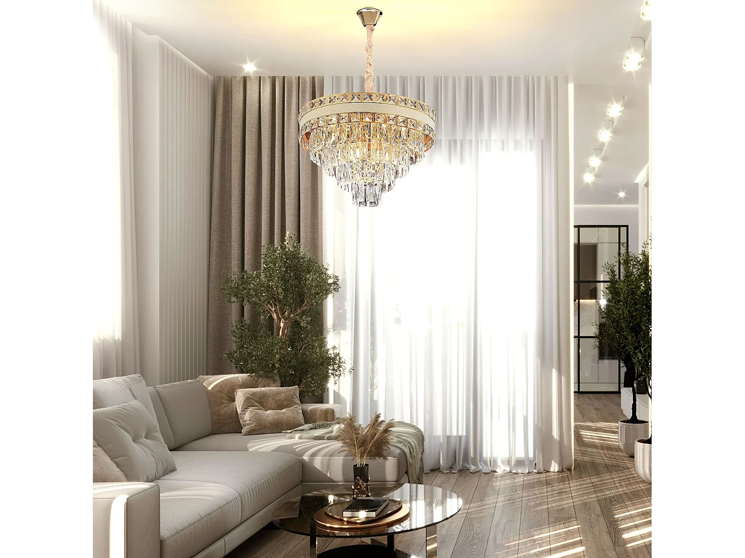 Toolight G048-CP hængelampe guld 70X48X30CM