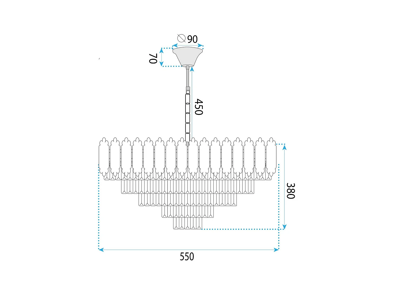 Lampe Suspendue Toolight G049-Cp 60Cm Gold